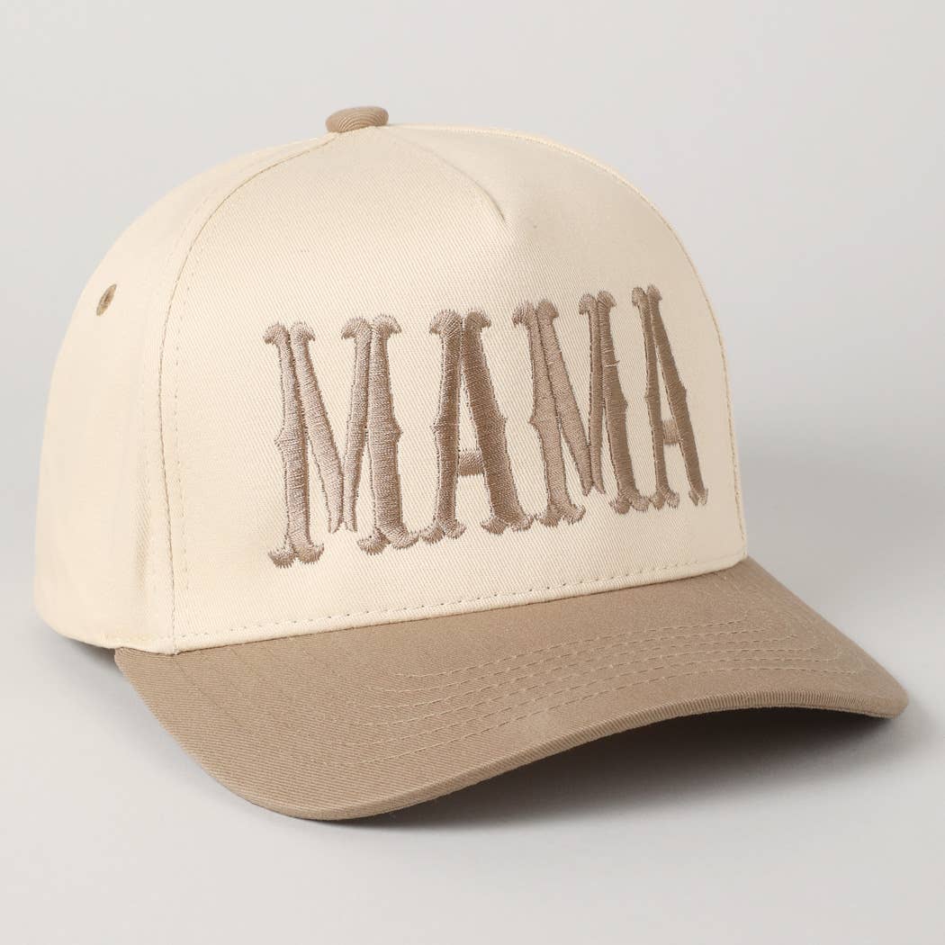 MAMA Typographic Design Embroidery Baseball Cap: Sage / ONE SIZE