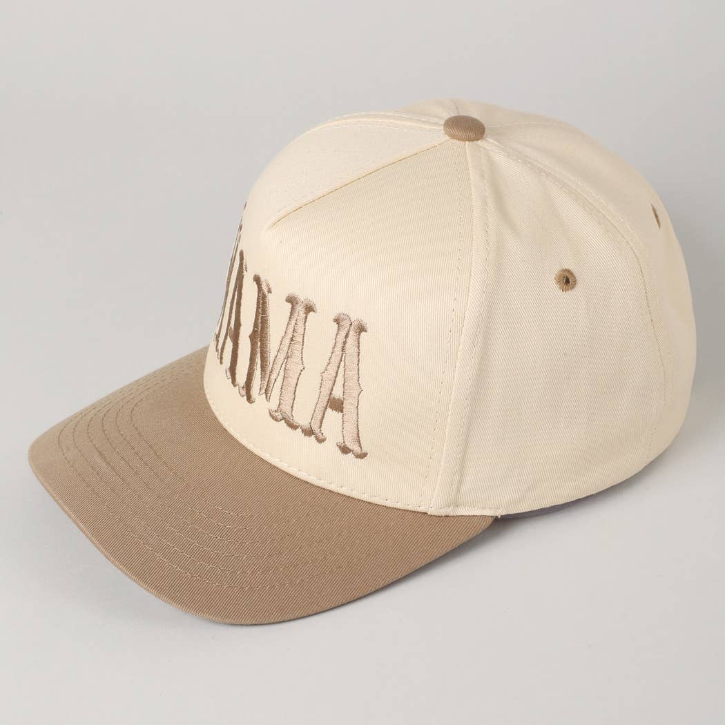 MAMA Typographic Design Embroidery Baseball Cap: Sage / ONE SIZE