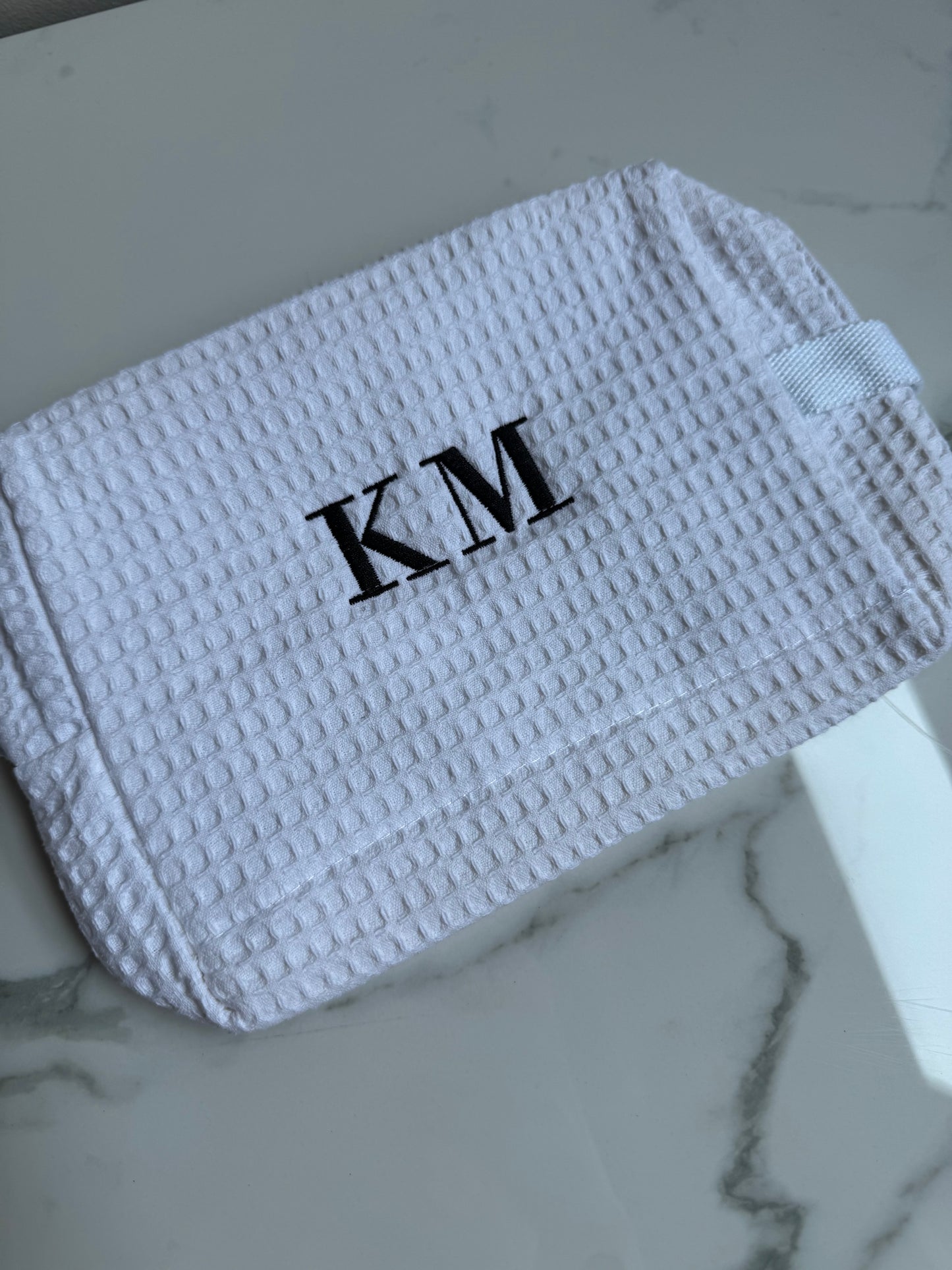 Waffle Weave Cosmetic Bag