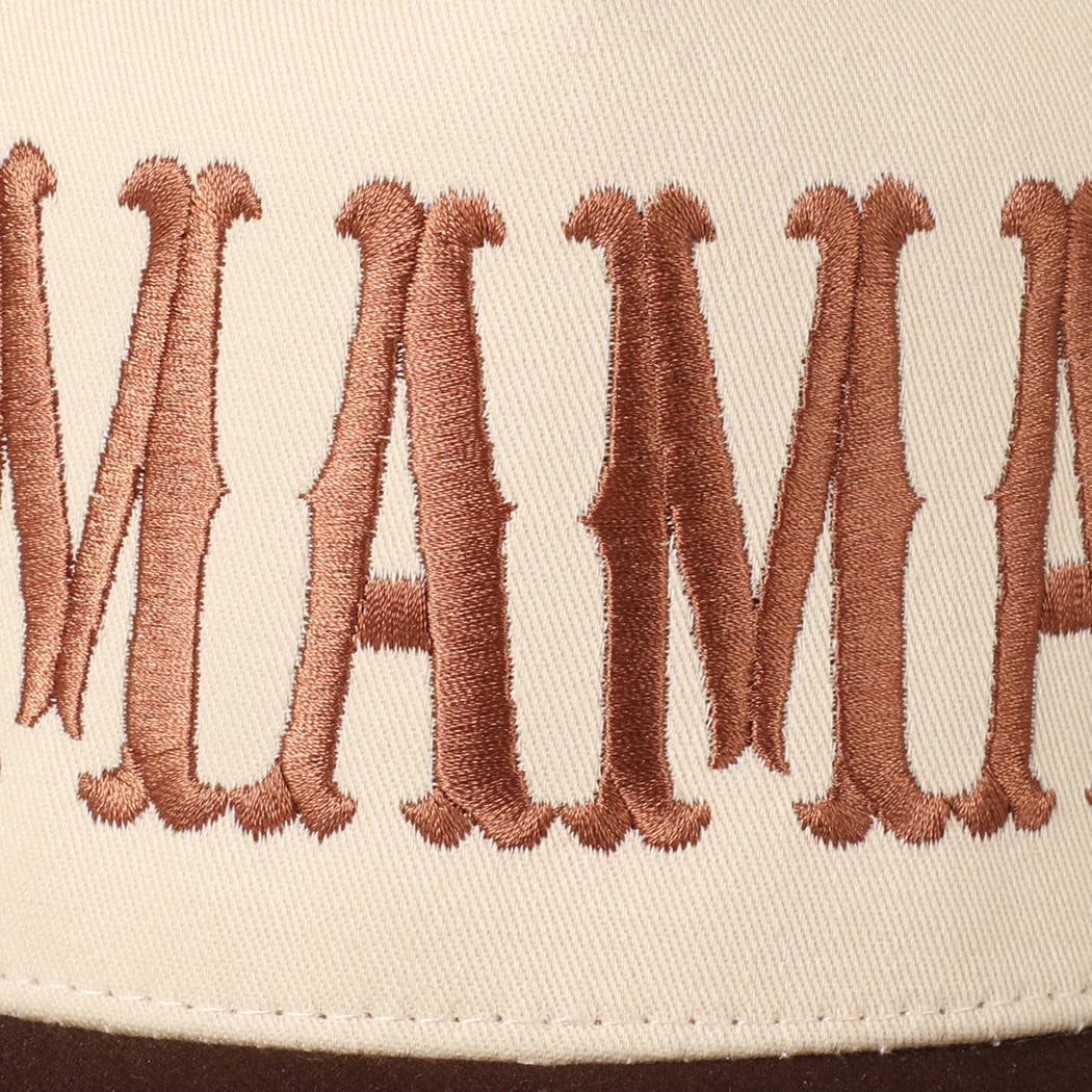 MAMA Typographic Design Embroidery Baseball Cap: Sage / ONE SIZE
