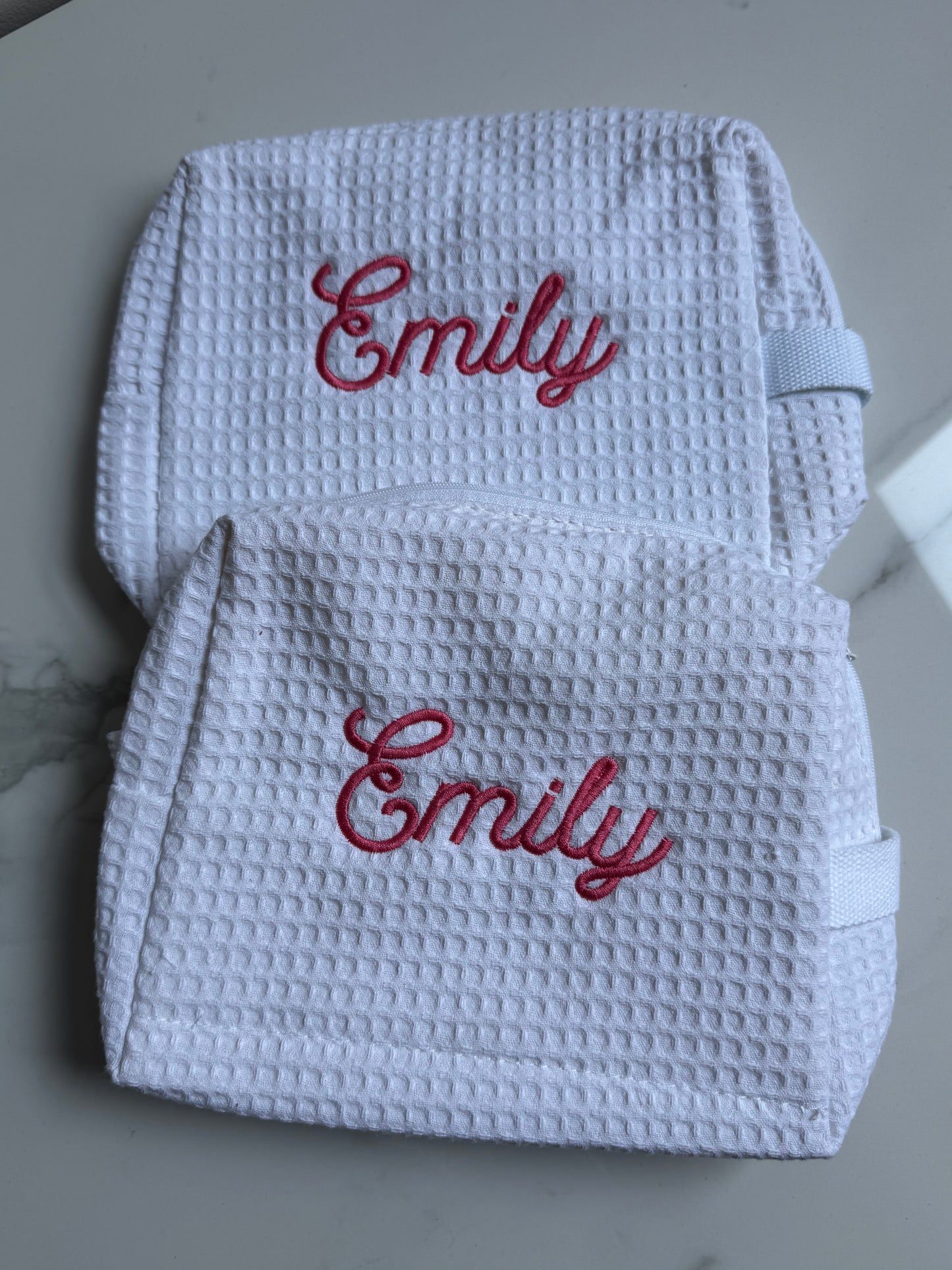 Waffle Weave Cosmetic Bag