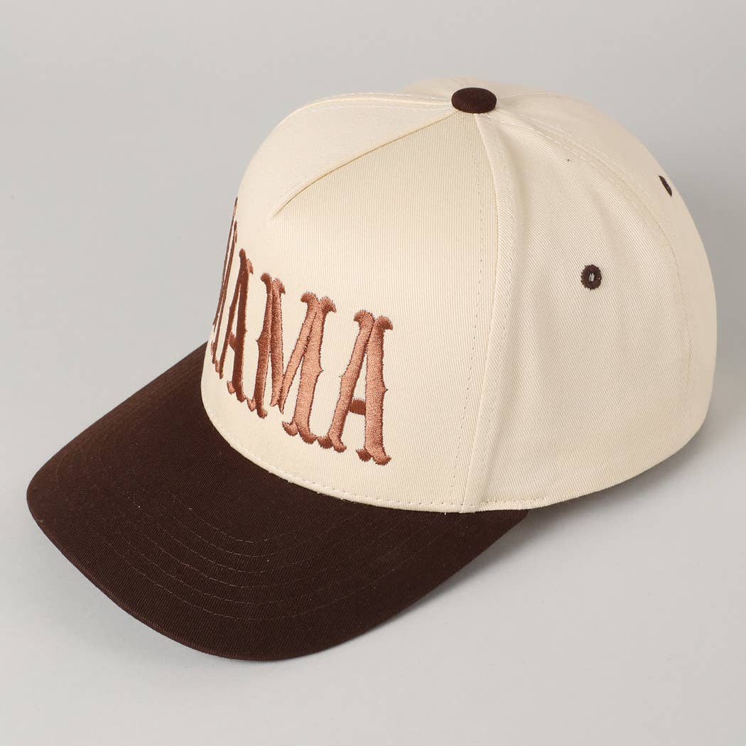 MAMA Typographic Design Embroidery Baseball Cap: Sage / ONE SIZE