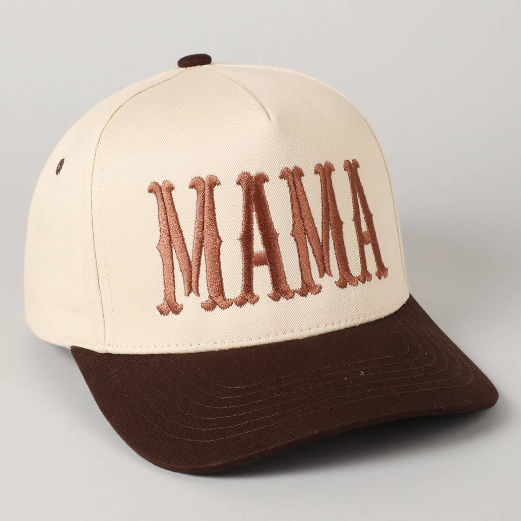 MAMA Typographic Design Embroidery Baseball Cap: Sage / ONE SIZE