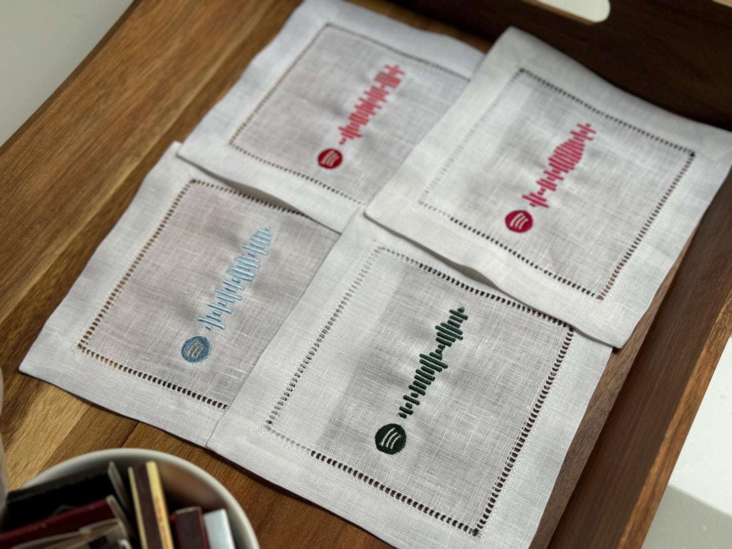 Custom Spotify Code Linen Cocktail Napkins (set of 4 with no title)