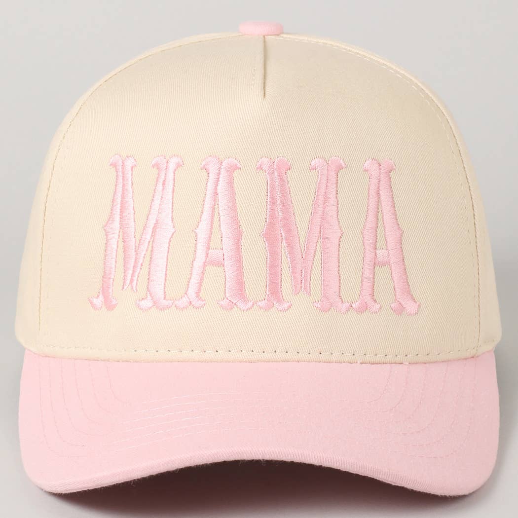 MAMA Typographic Design Embroidery Baseball Cap: Sage / ONE SIZE