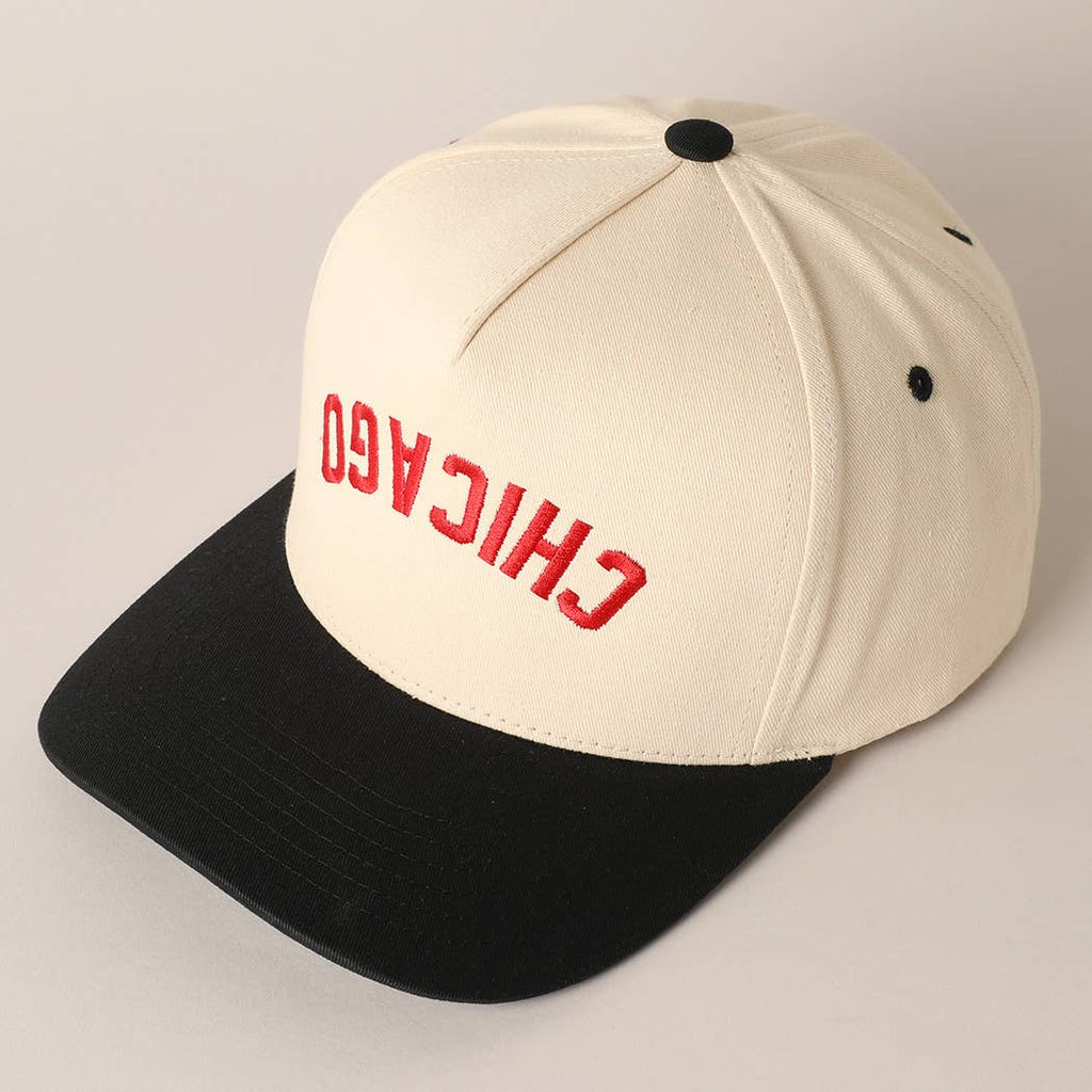 CHICAGO - Upside Down Trucker Baseball Cap : BLACK-RED / ONESIZE