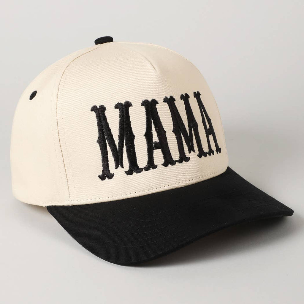 MAMA Typographic Design Embroidery Baseball Cap: Sage / ONE SIZE