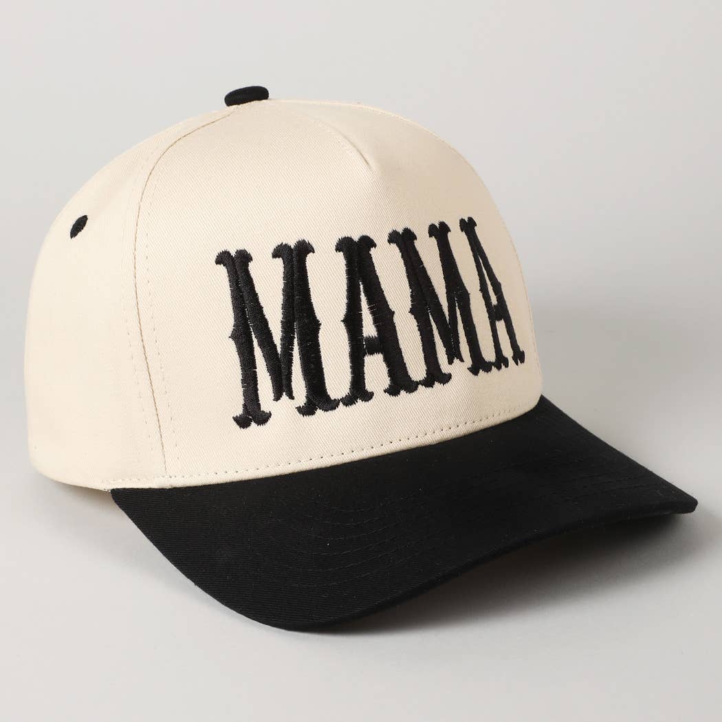 MAMA Typographic Design Embroidery Baseball Cap: Sage / ONE SIZE
