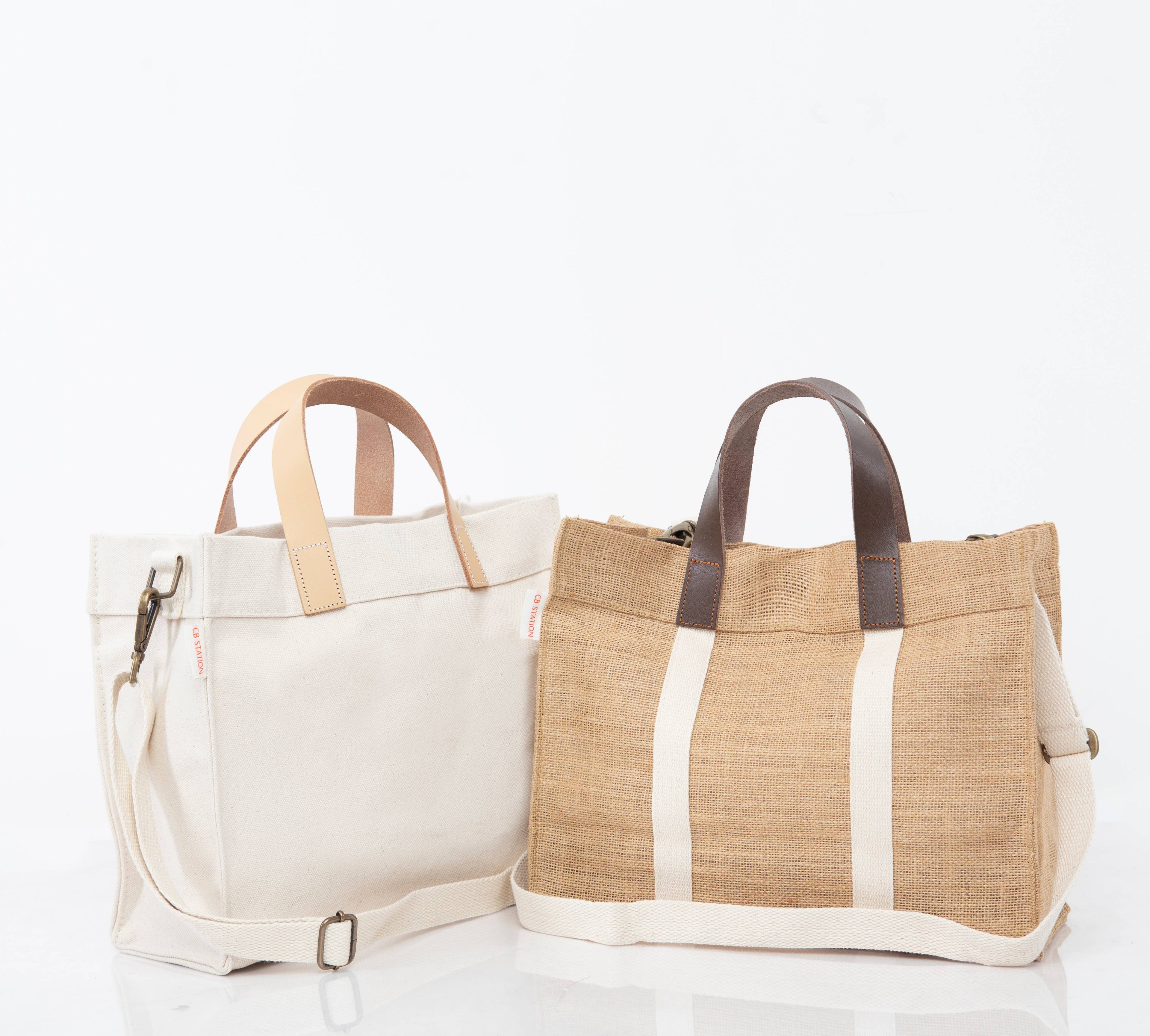 Mini Natural Canvas Box Tote