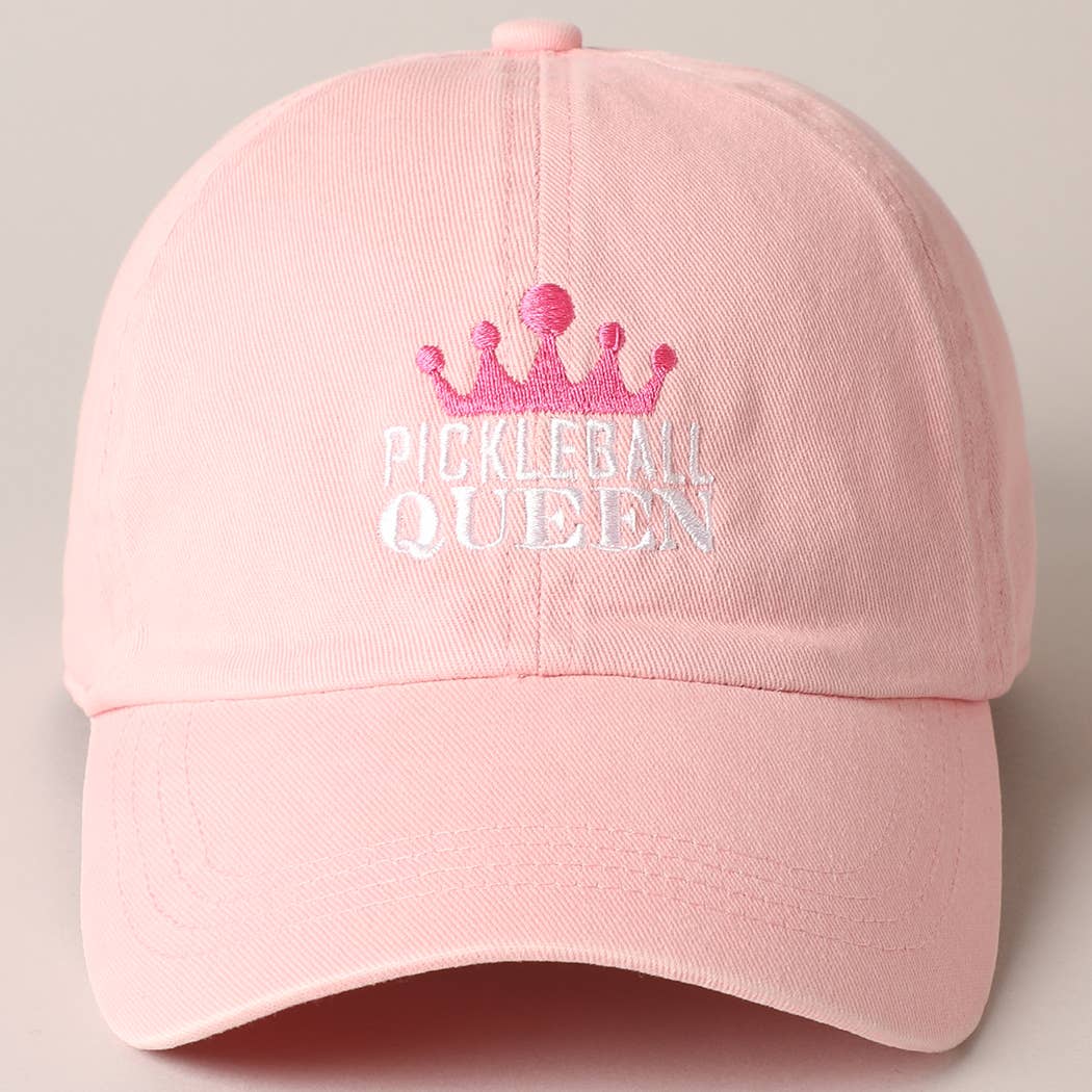Pickleball Queen with Crown Embroidered Cap: HOPNK / ONE SIZE