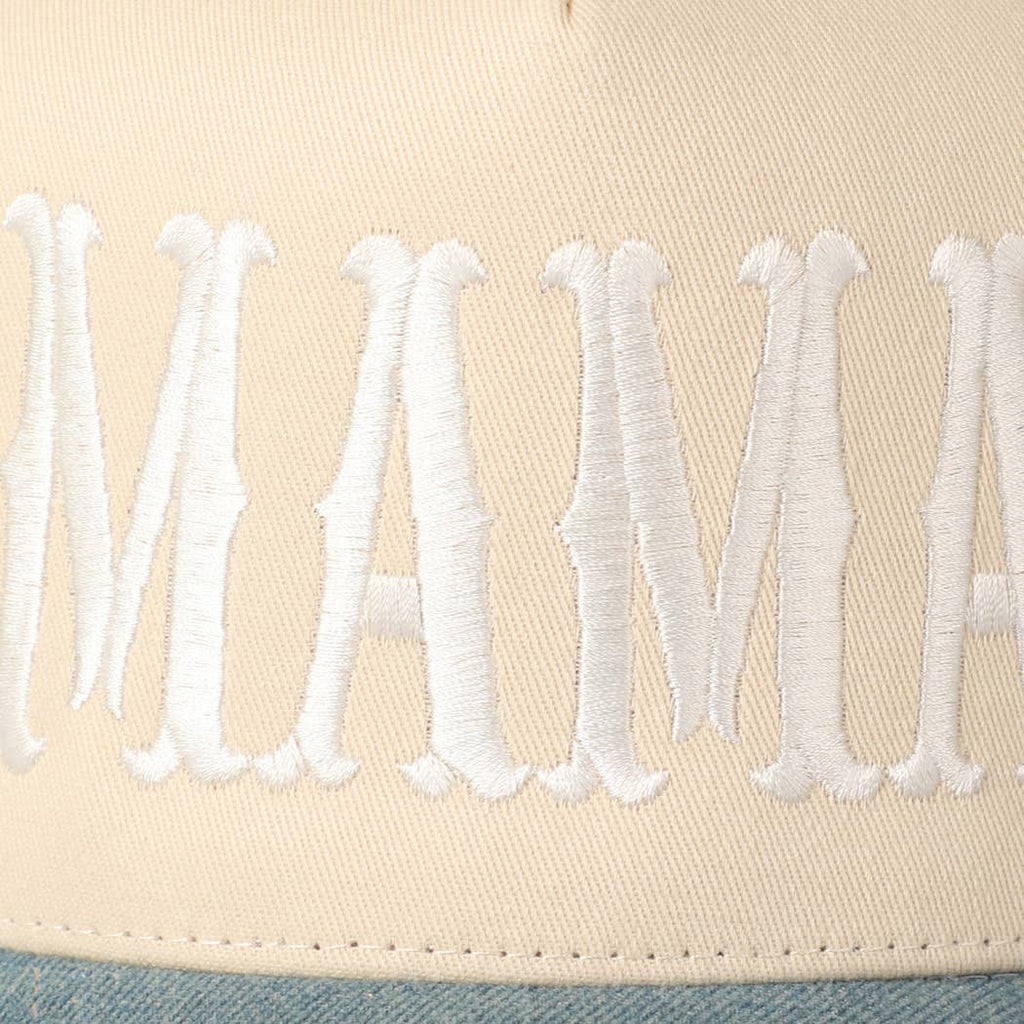 MAMA Typographic Design Embroidery Baseball Cap: Sage / ONE SIZE