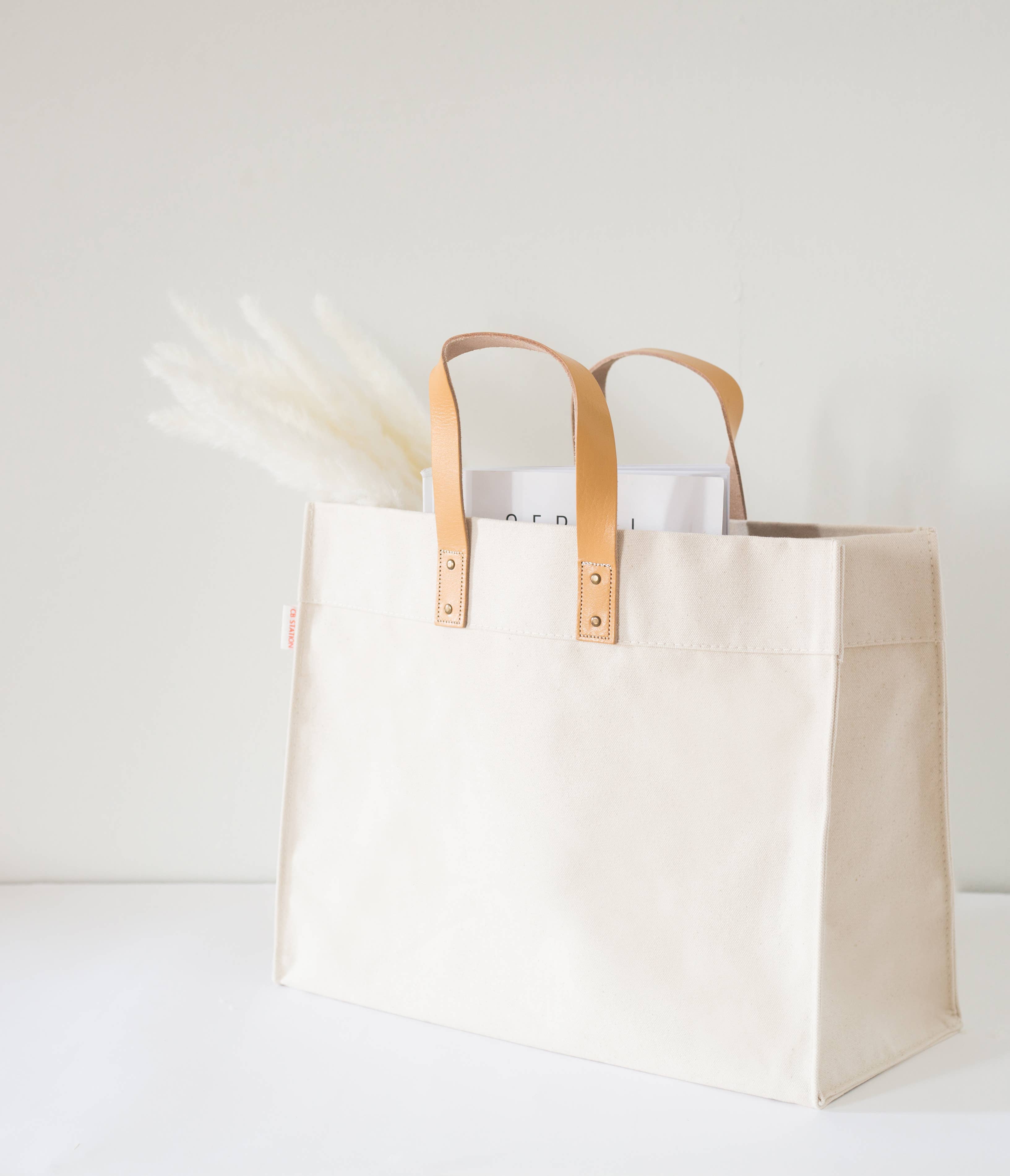 Natural Canvas Box Tote
