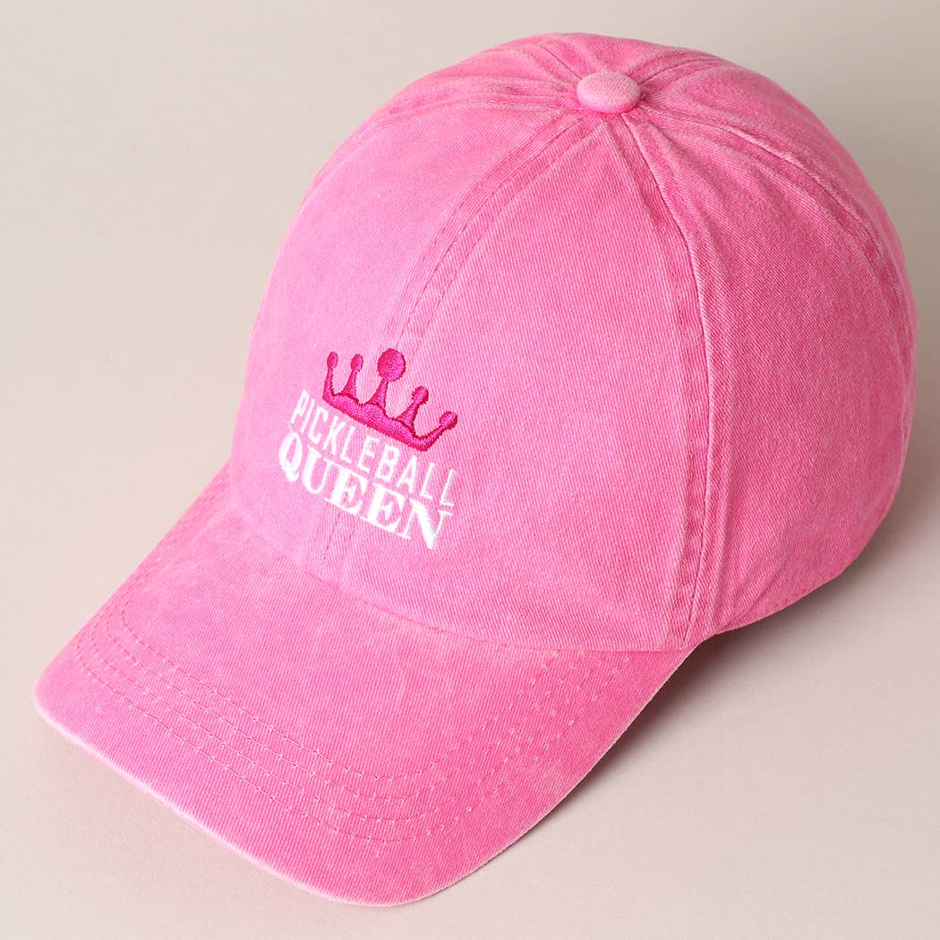 Pickleball Queen with Crown Embroidered Cap: HOPNK / ONE SIZE