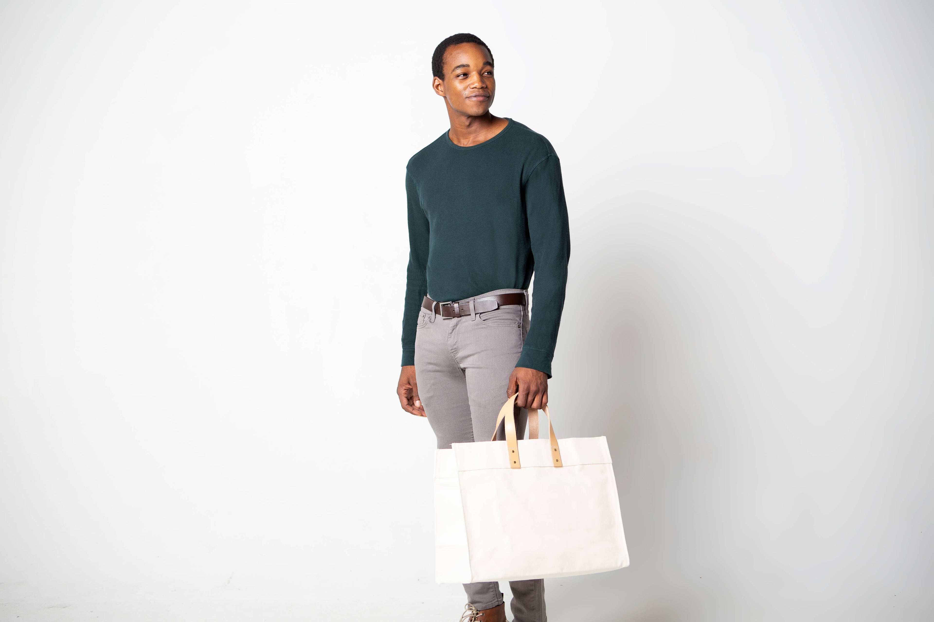 Natural Canvas Box Tote