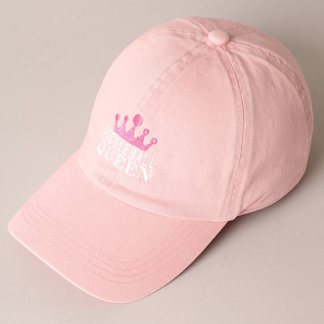 Pickleball Queen with Crown Embroidered Cap: HOPNK / ONE SIZE