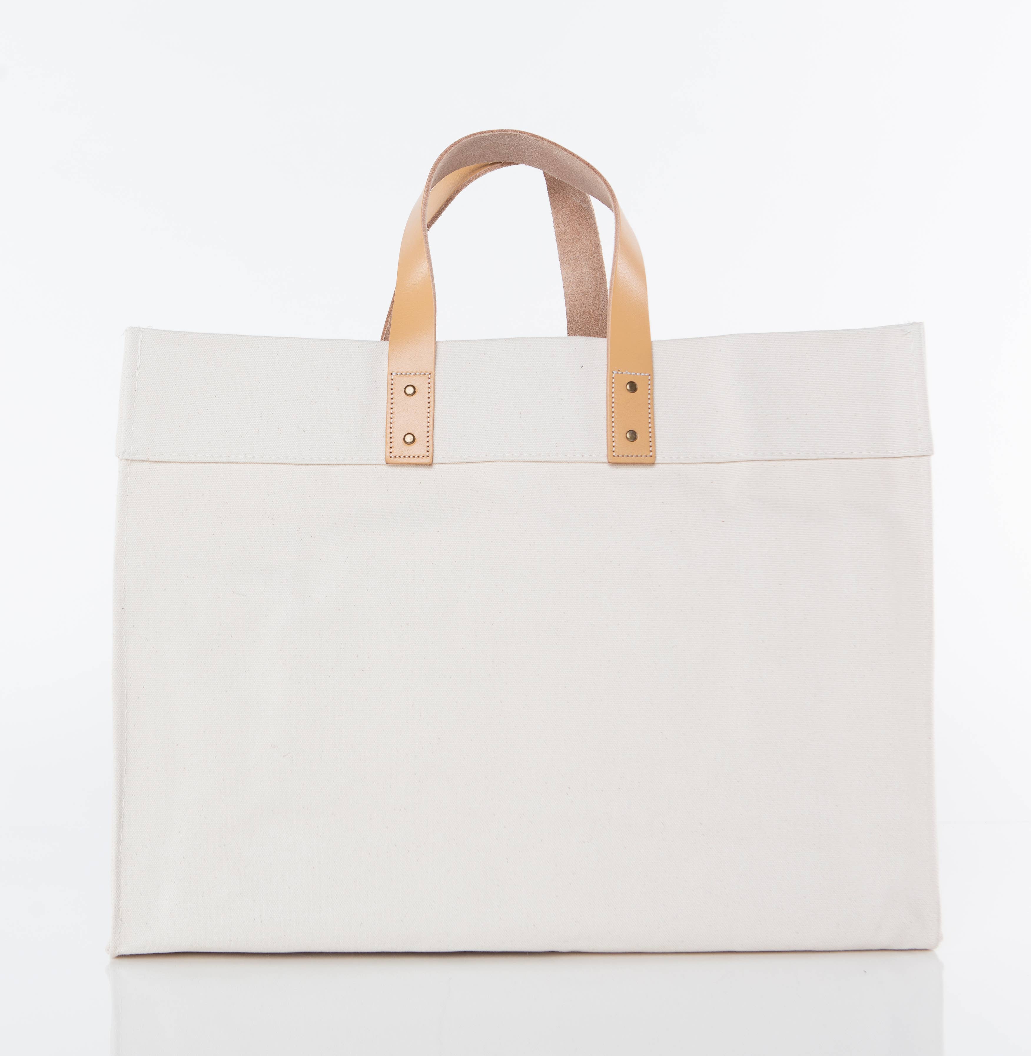 Natural Canvas Box Tote
