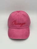 HH pink Chicago script hats