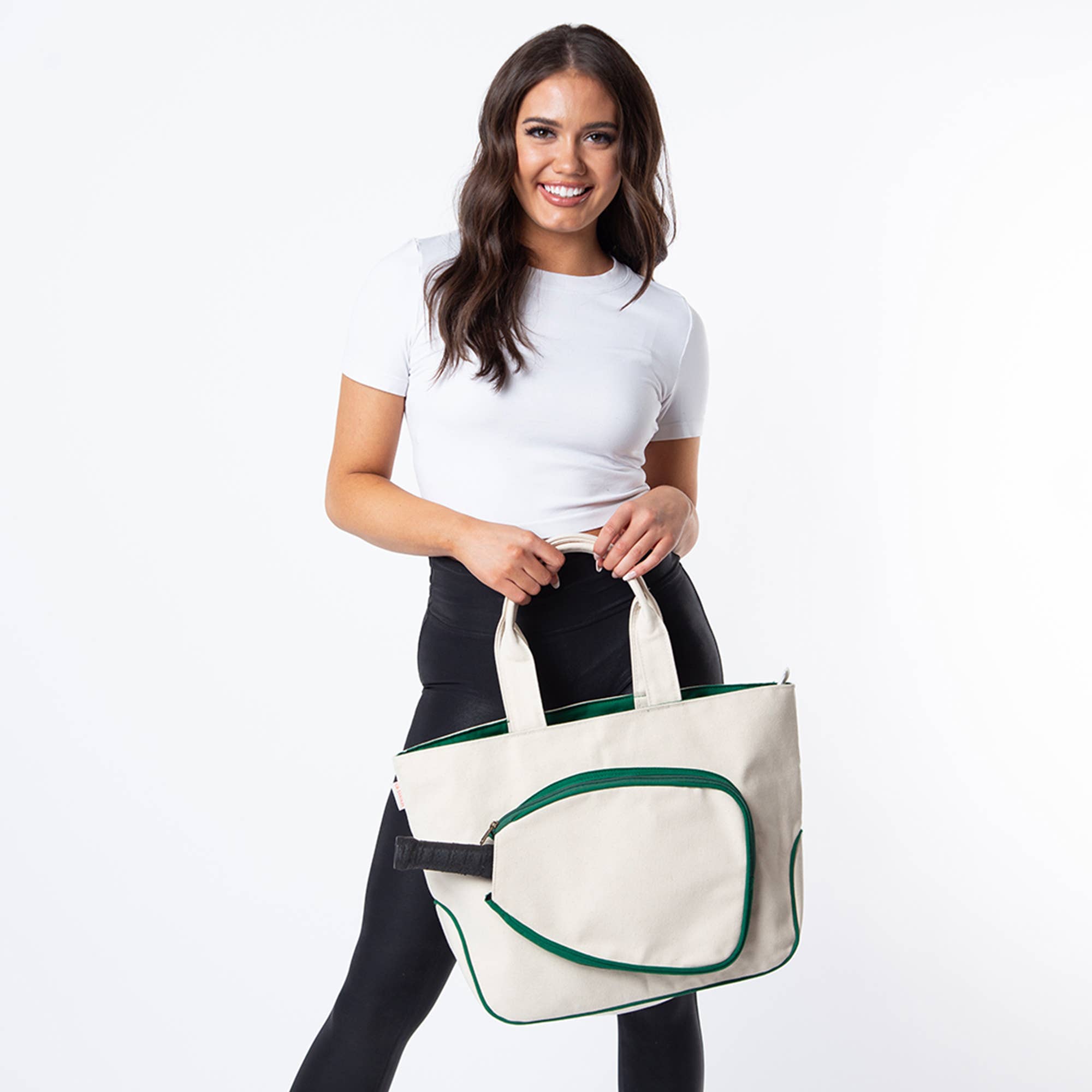 Pickleball Bag: Natural & Emerald