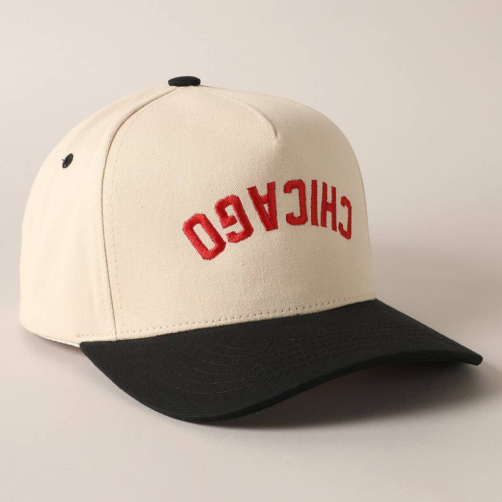 CHICAGO - Upside Down Trucker Baseball Cap : BLACK-RED / ONESIZE