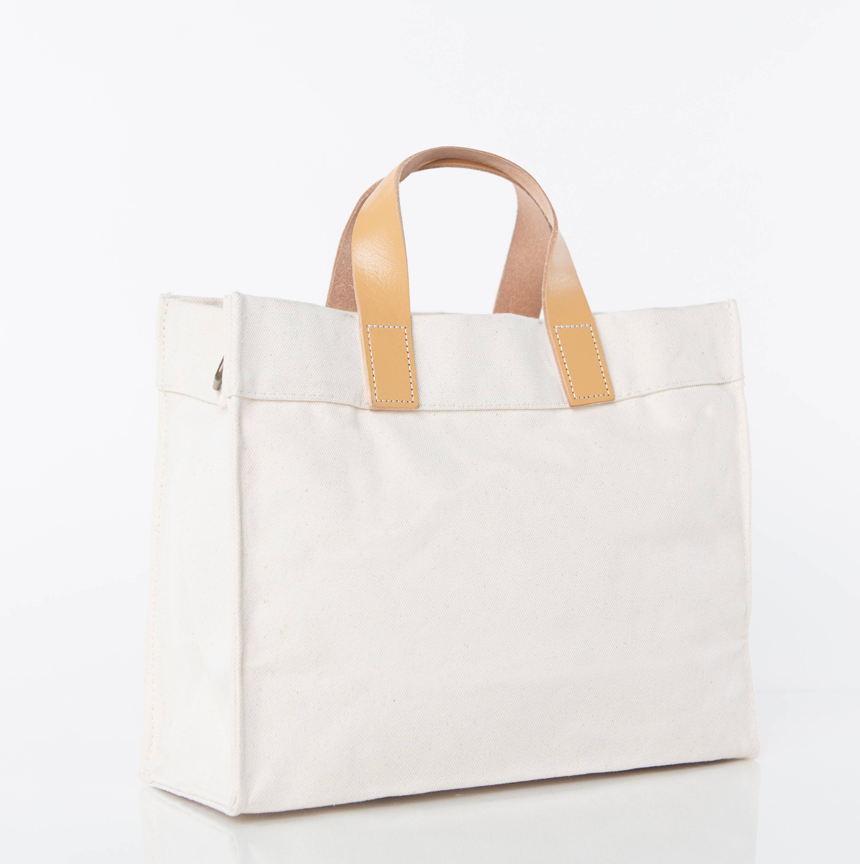 Mini Natural Canvas Box Tote