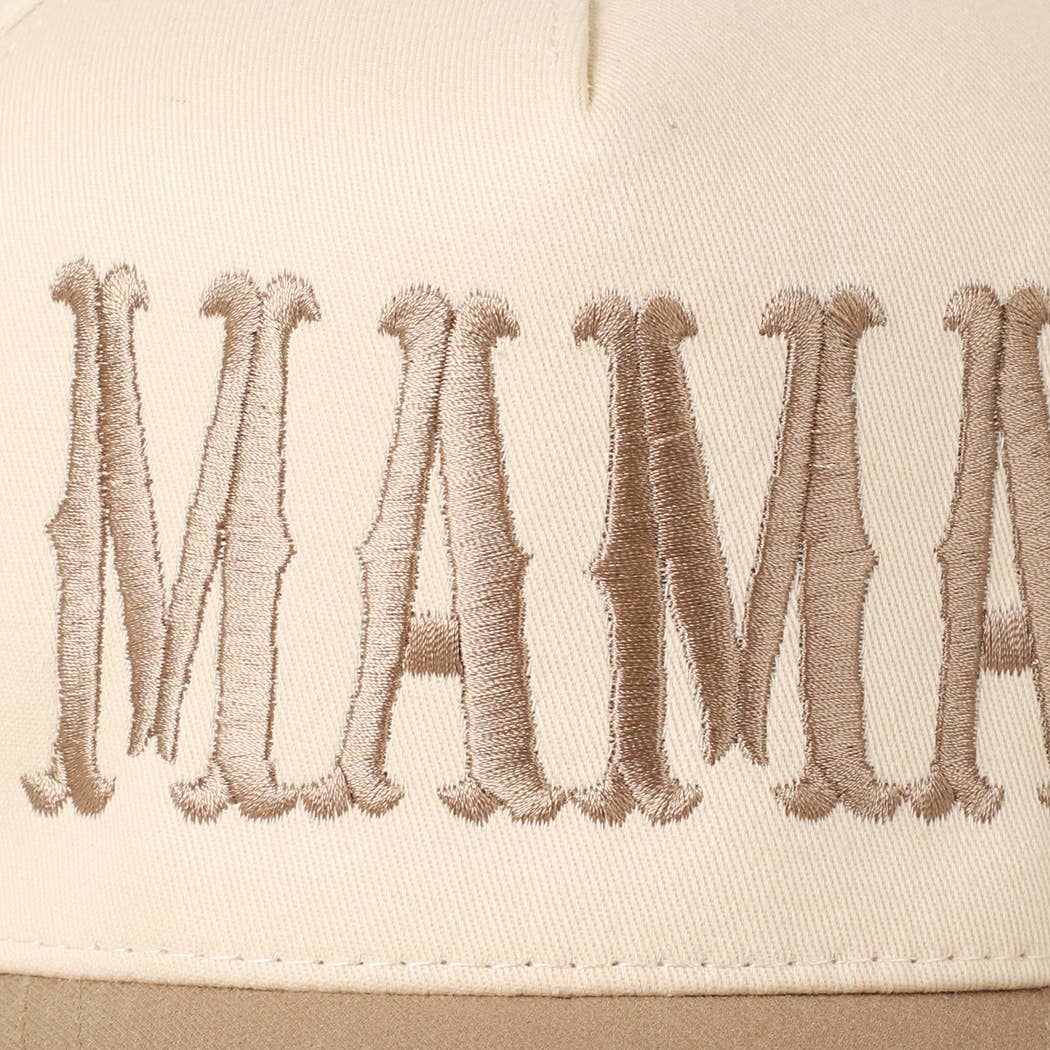 MAMA Typographic Design Embroidery Baseball Cap: Sage / ONE SIZE