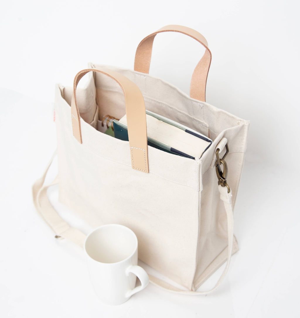 Mini Natural Canvas Box Tote