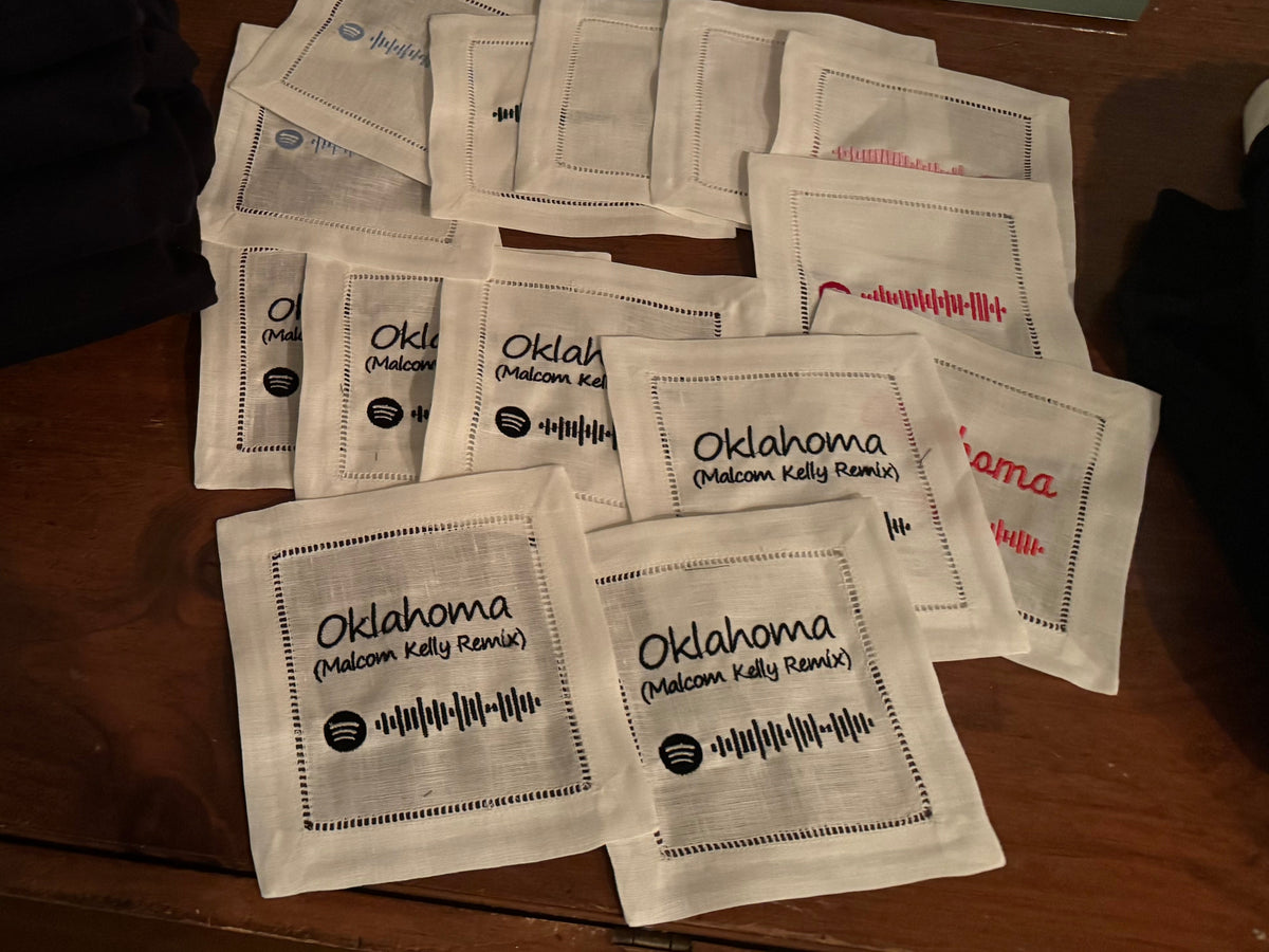 Custom Spotify Code with Title Linen Cocktail Napkins (set of 4)