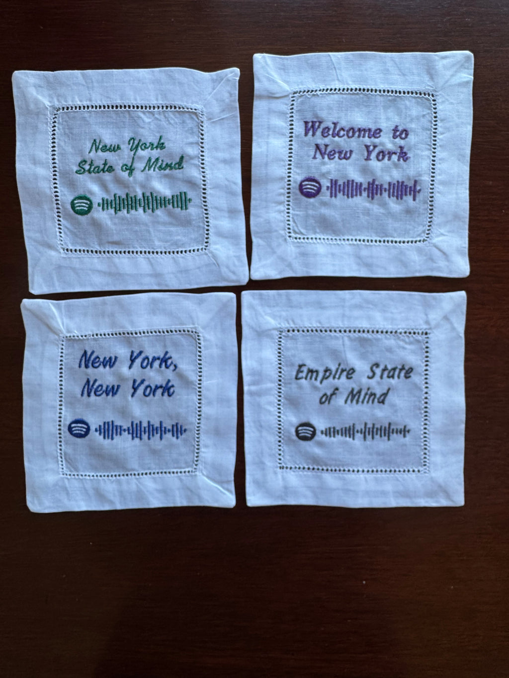 Custom Spotify Code Cocktail Napkin (Single with Title)
