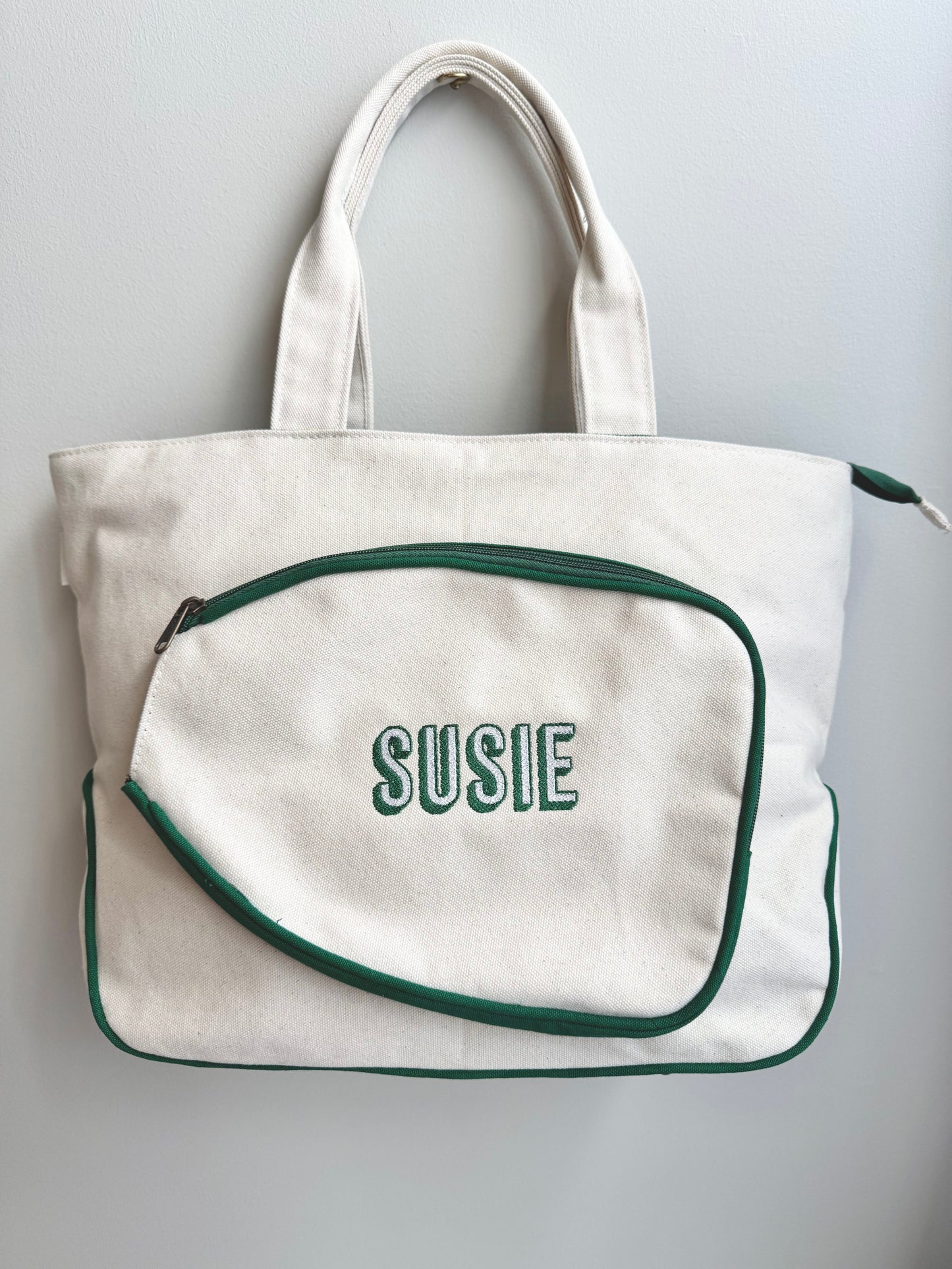 Pickleball Bag: Natural & Emerald