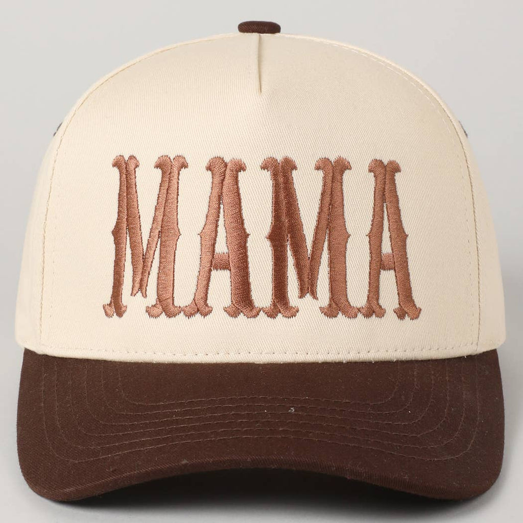 MAMA Typographic Design Embroidery Baseball Cap: Red / ONE SIZE