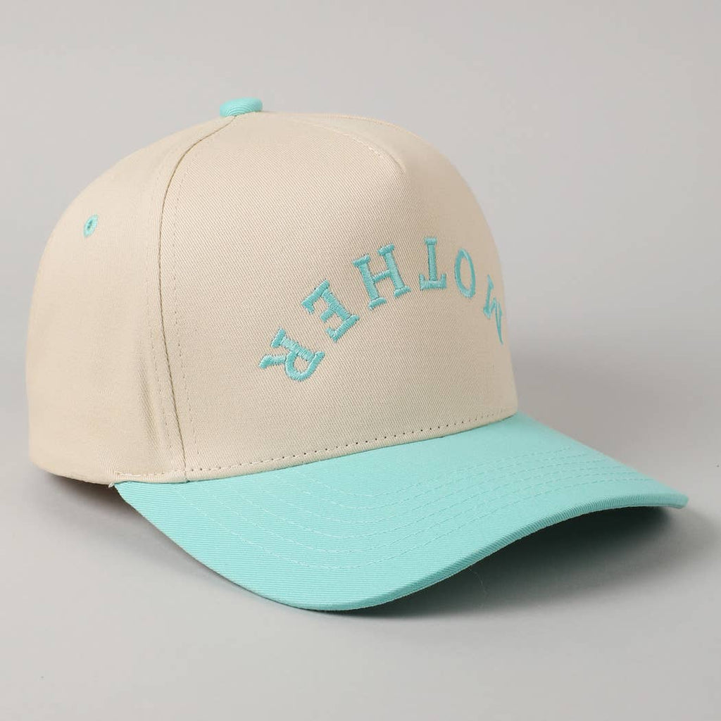 MOTHER Upside Down Lettering Embroidery Cap: MINT / ONE SIZE