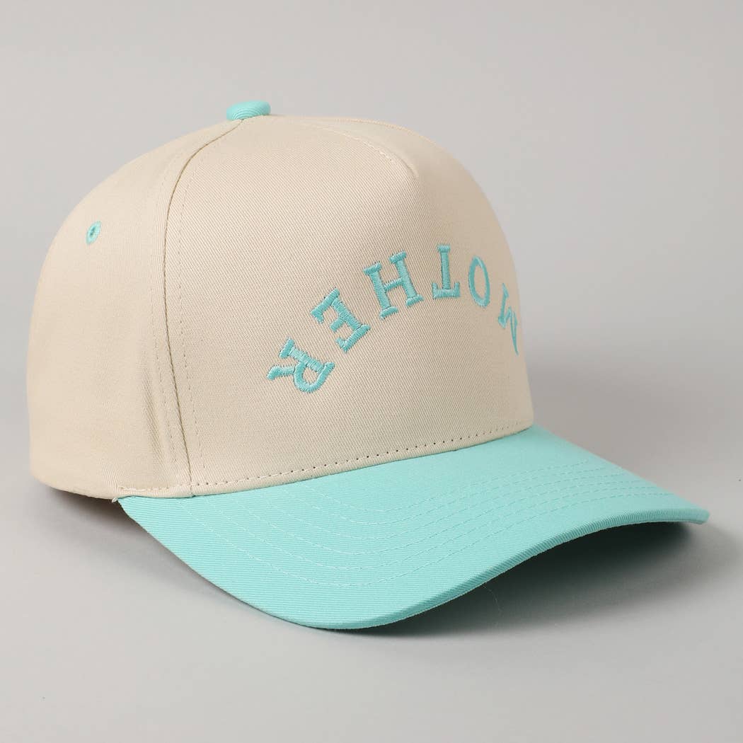 MOTHER Upside Down Lettering Embroidery Cap: MINT / ONE SIZE