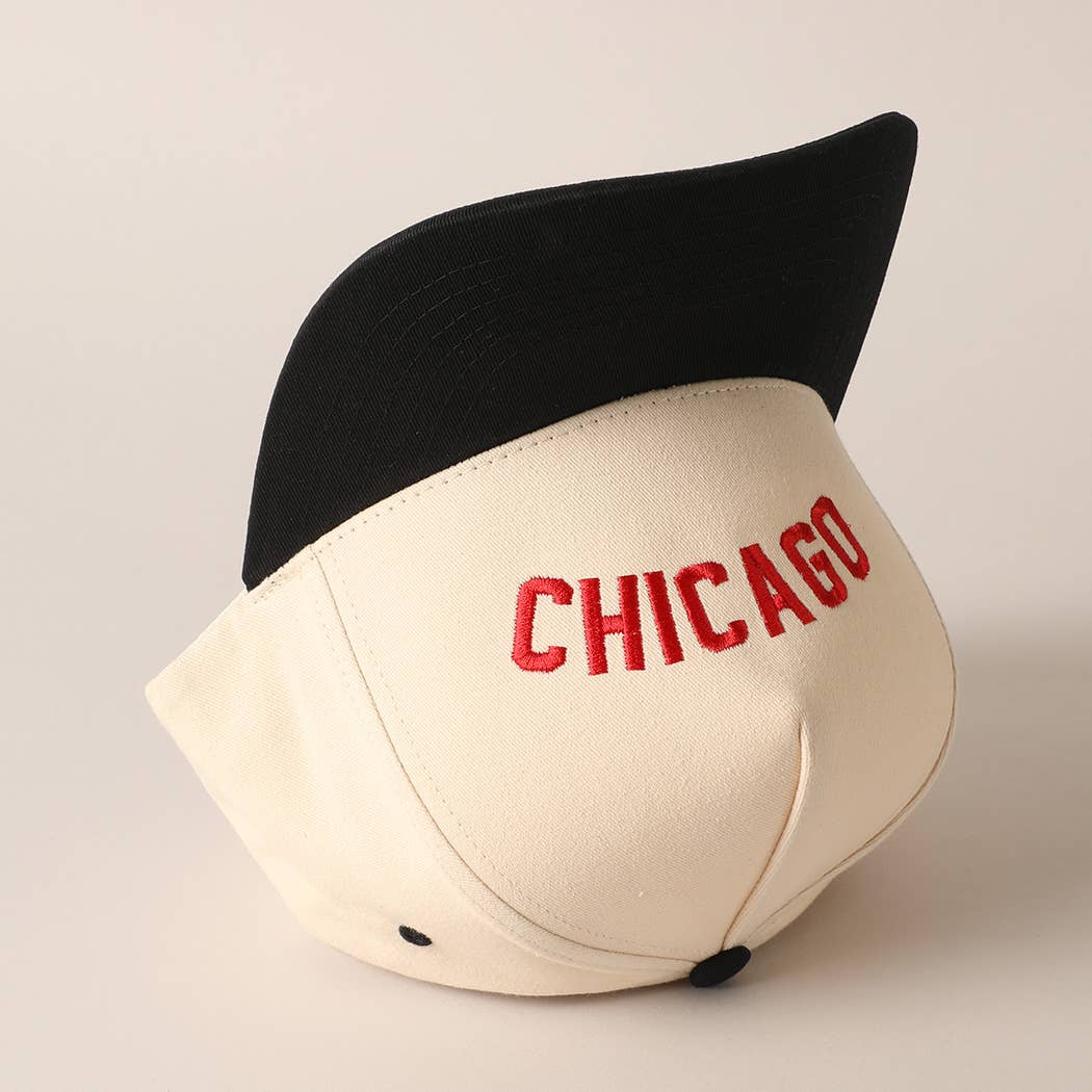 CHICAGO - Upside Down Trucker Baseball Cap : BLACK-RED / ONESIZE