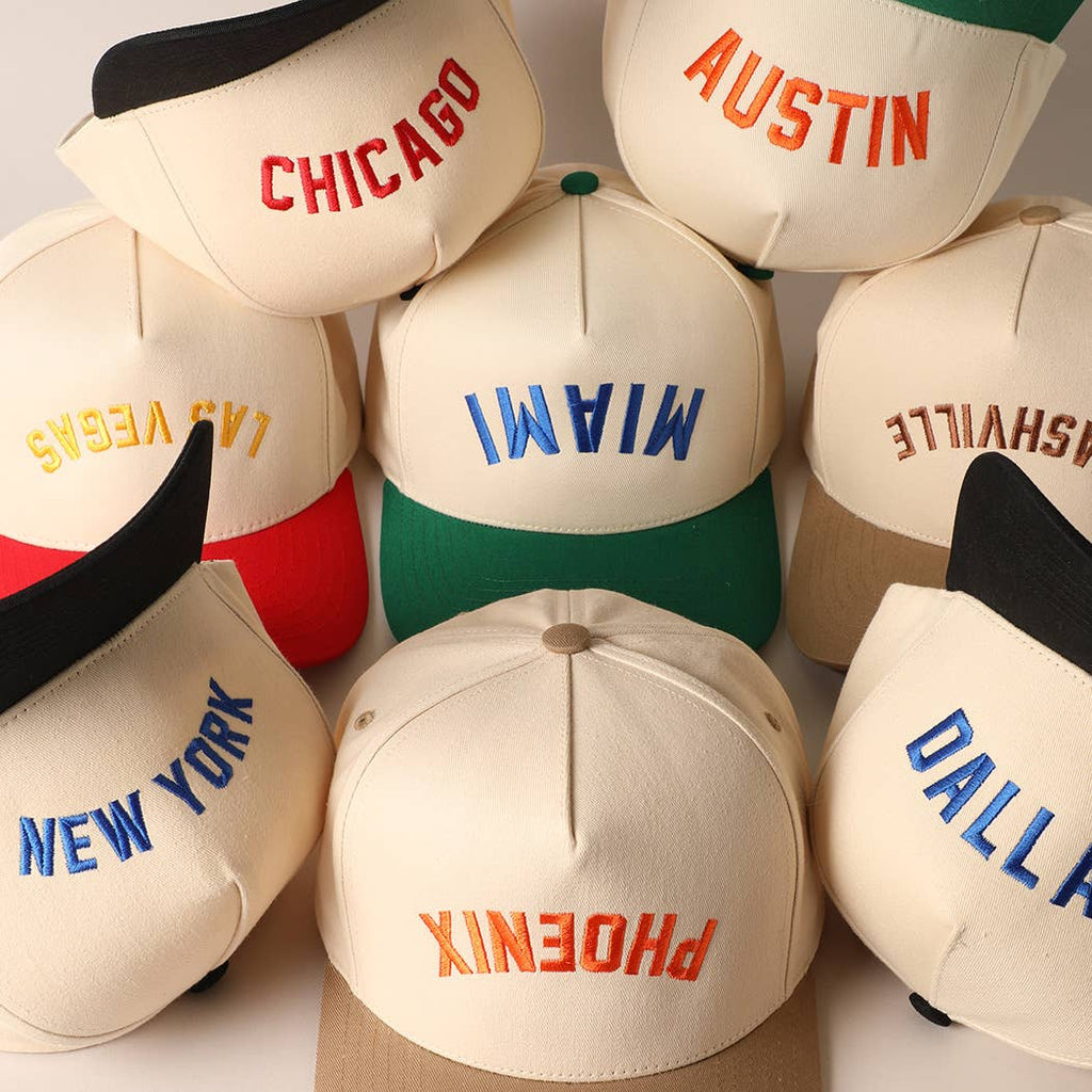 CHICAGO - Upside Down Trucker Baseball Cap : BLACK-RED / ONESIZE