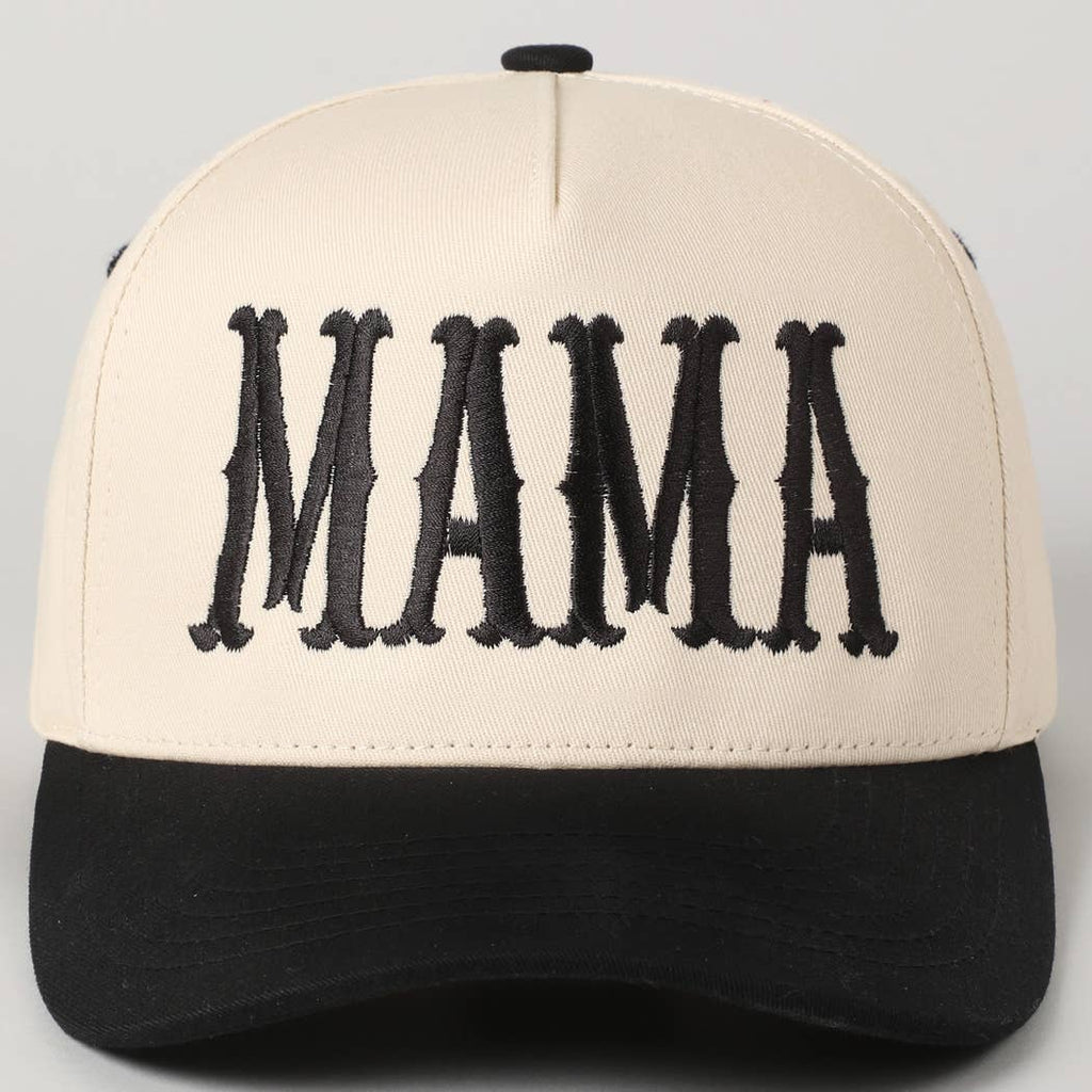 MAMA Typographic Design Embroidery Baseball Cap: Sage / ONE SIZE