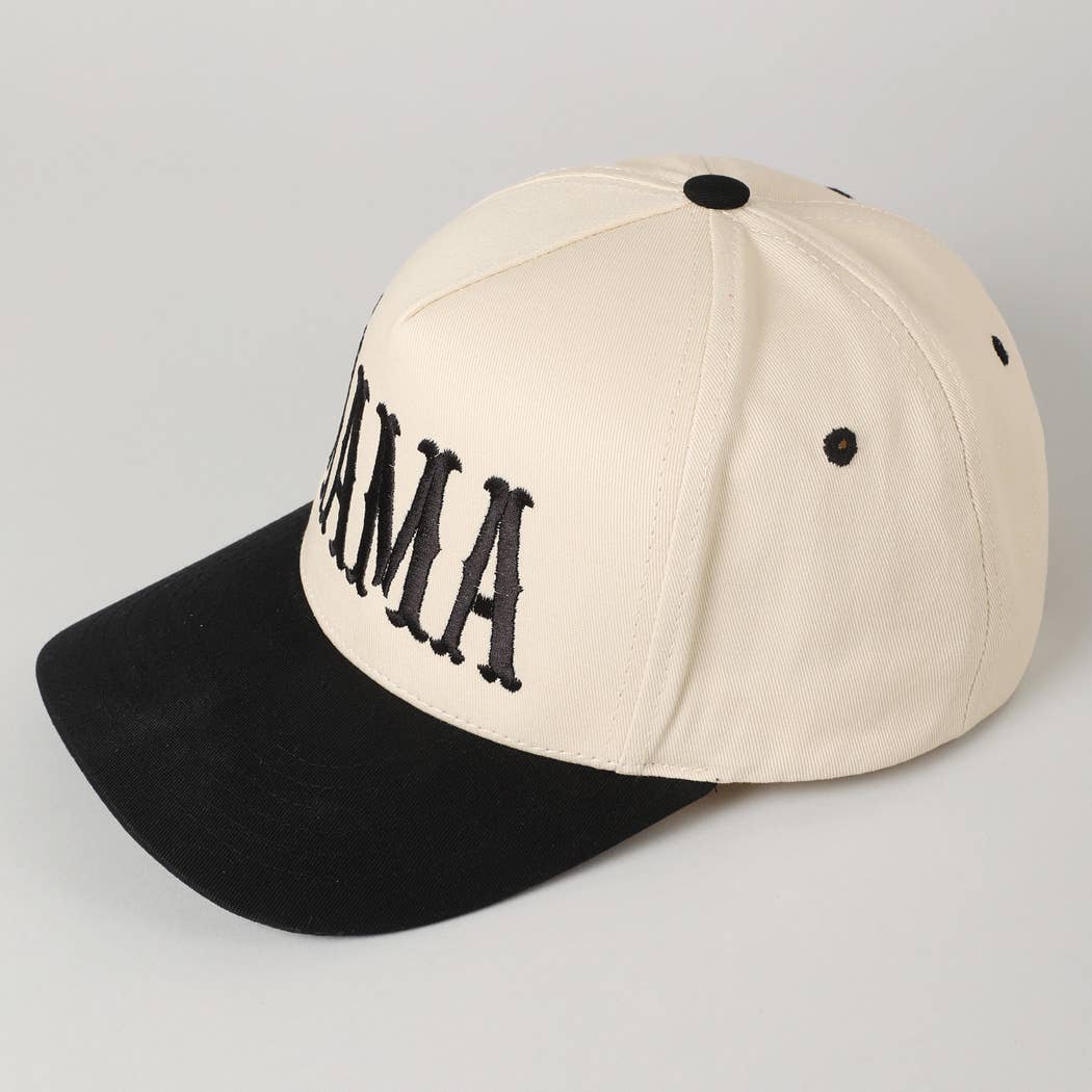 MAMA Typographic Design Embroidery Baseball Cap: Sage / ONE SIZE
