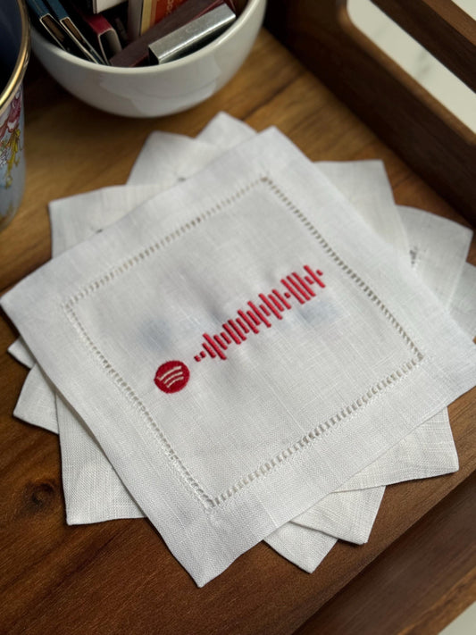 Custom Spotify Code Linen Cocktail Napkins (set of 4 with no title)