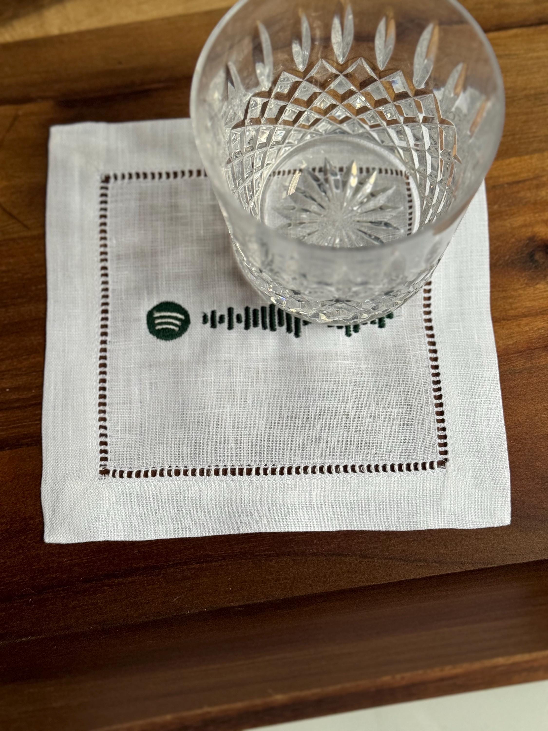 Custom Spotify Code Linen Cocktail Napkins (set of 4)