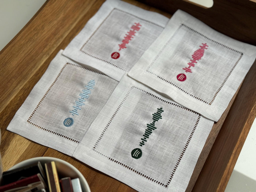 Custom Spotify Code Linen Cocktail Napkins (set of 4)