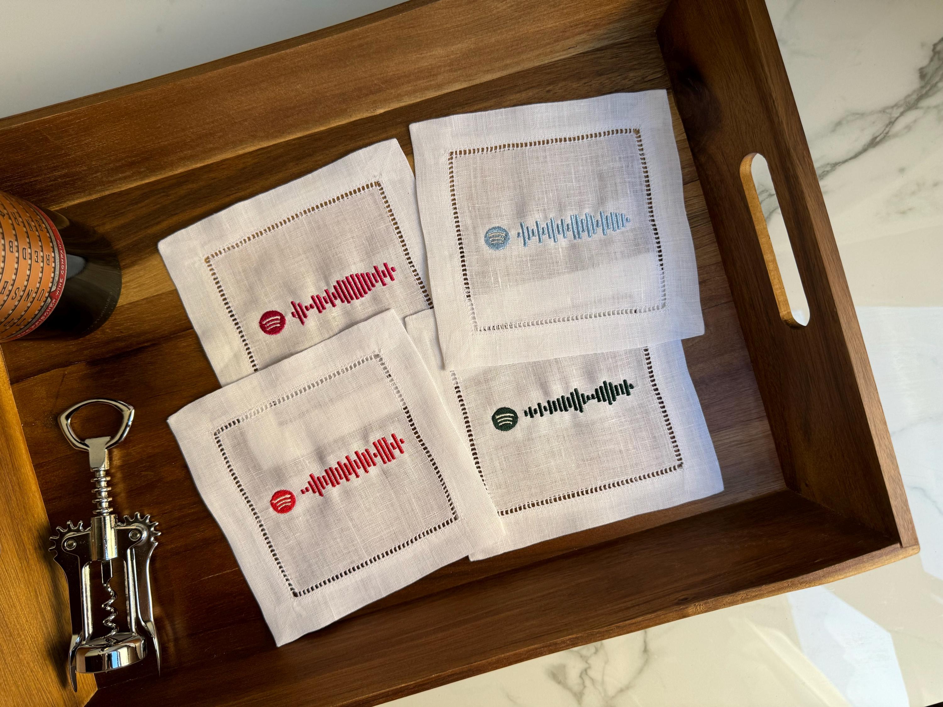 Taylor Swift Themed Spotify Code Linen Cocktail Napkins (set of 4)