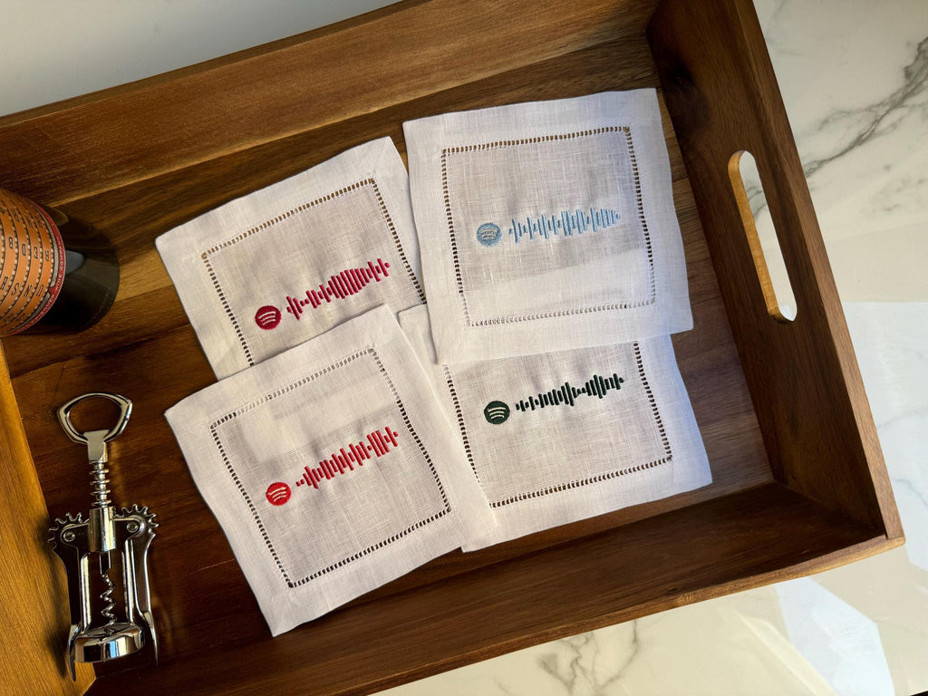 Custom Spotify Code Linen Cocktail Napkins (set of 4)