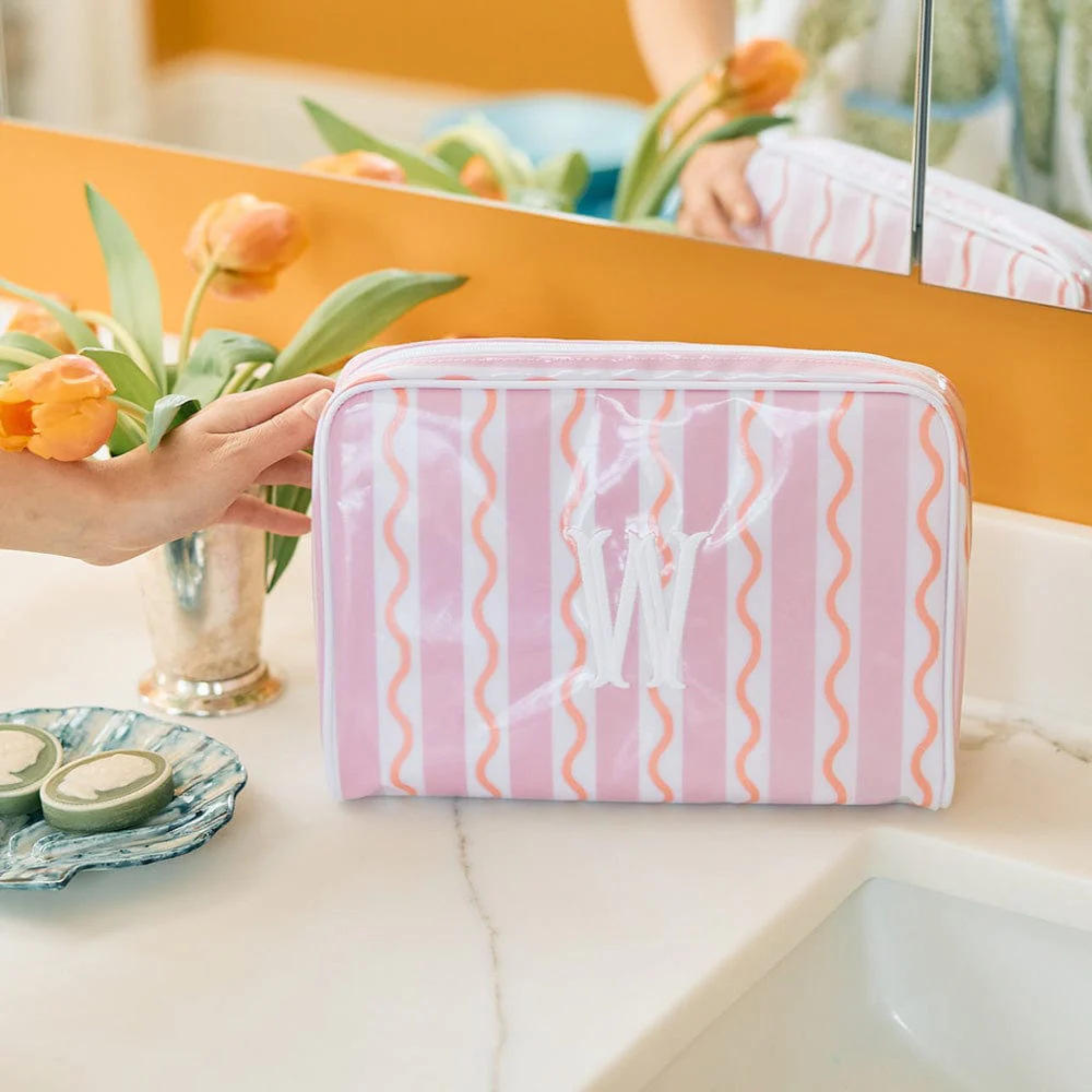 Glossy Patterned Toiletry Bag